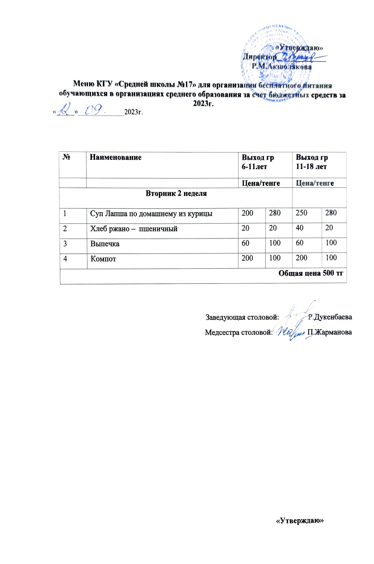 Ыстық тамақтың ұйымдастырылуы