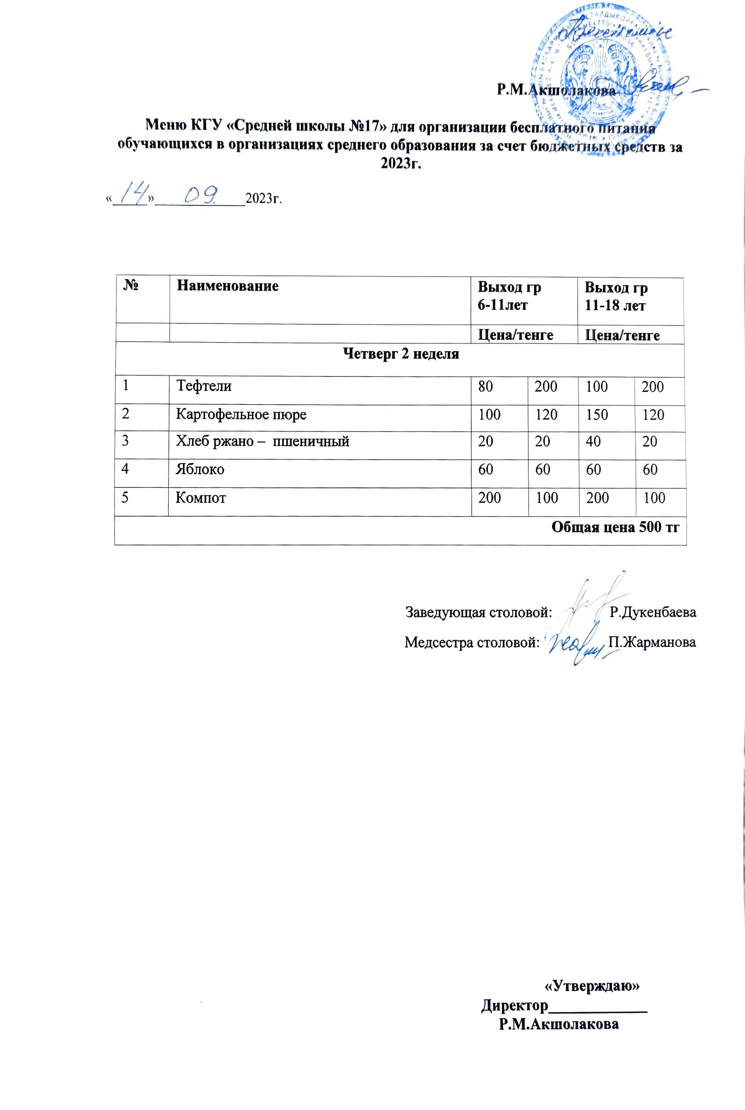 Мектеп асханасындағы оқушылардың тамақтануы