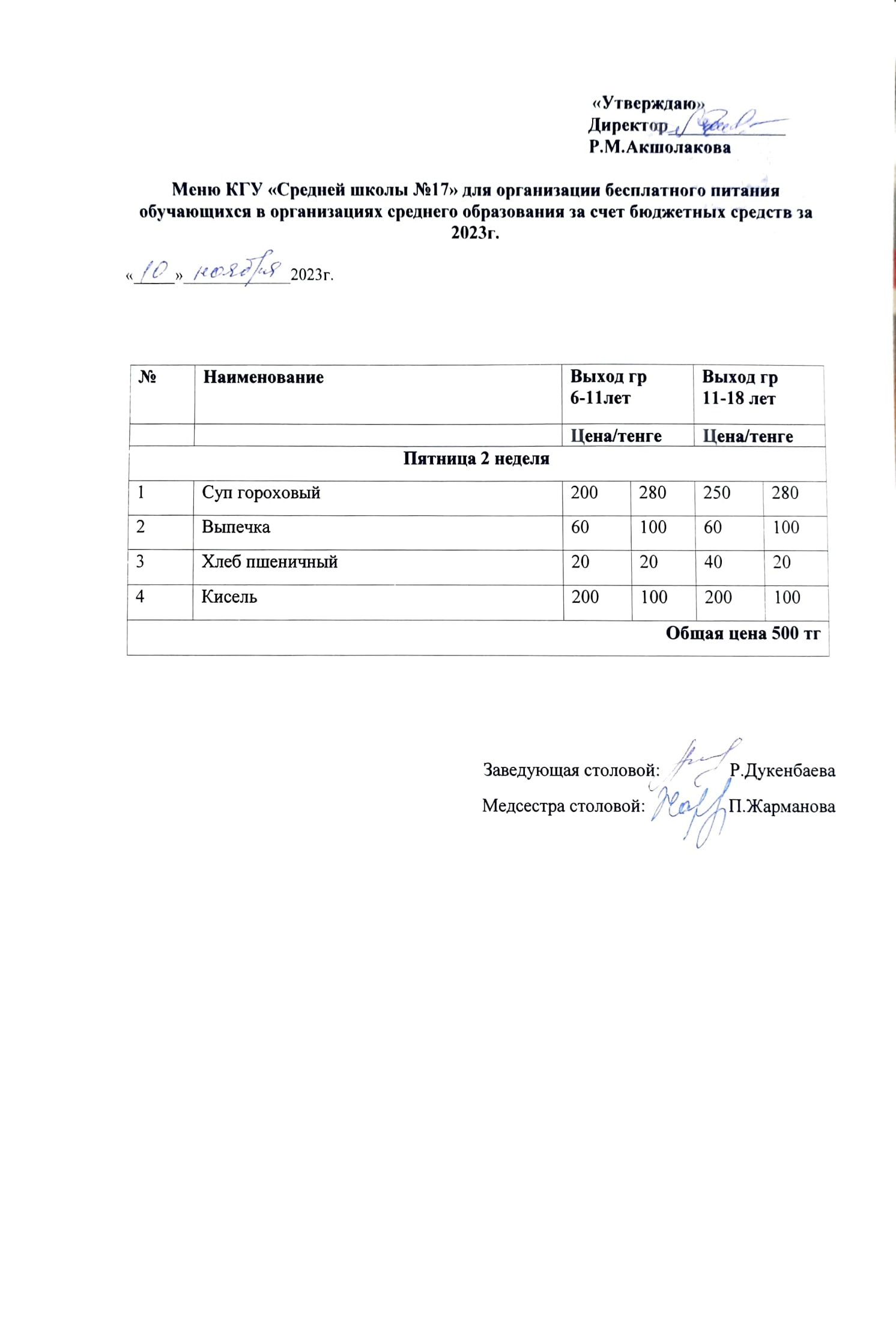 Мектептегі ыстық тамақ