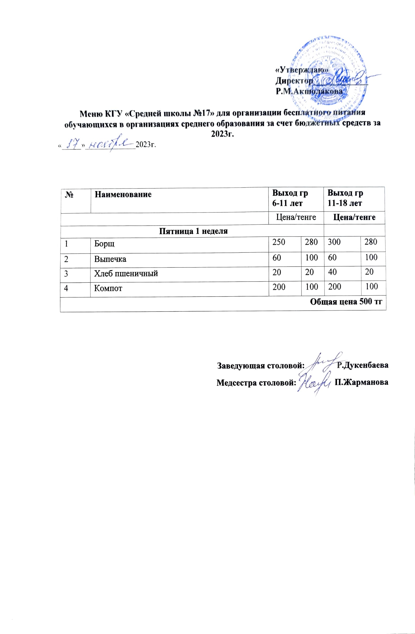 Мектептегі тегін ыстық тамақтың ұйымдастырылуы